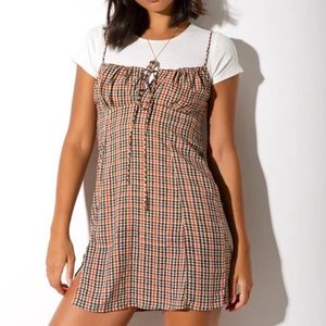 MOTEL Rocks Famala Slip Dress In Country Check